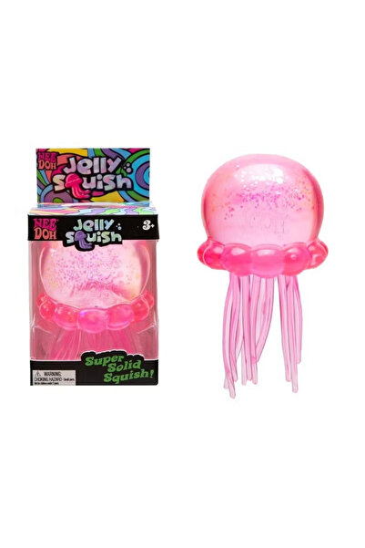 Needoh Jelly Squish Pink Jellyfish Fidget Toy - Super Solid Squish Stress Rel...