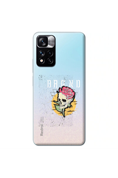Other Xiaomi Redmi Note 11 Pro 5G Skull Roses Transparent Silicone TPU Θήκη