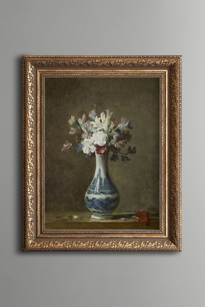 epiqart Flowers in a Vase - Vintage Patterned Painting - Thick Model
