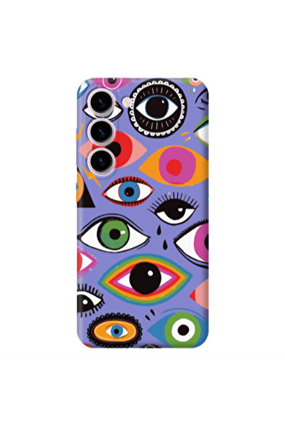 Other Samsung S23 Plus Colorful eyes Purple Colored Silicone TPU Θήκη