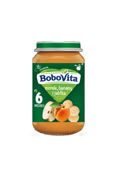 Bobovita Piure pentru bebelusi, caise, banane si mere, 190g, fara gluten, dup...