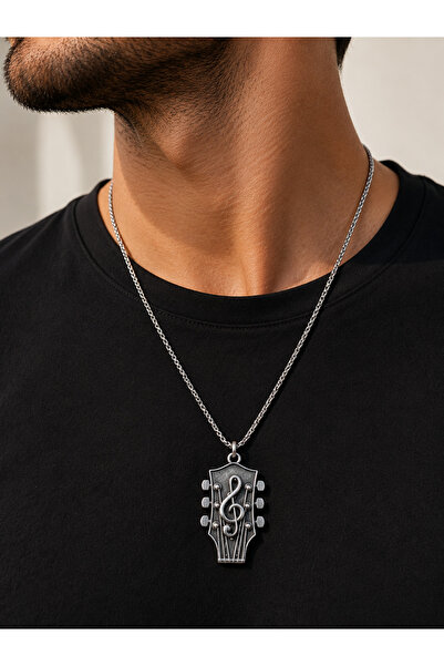 HER ŞEY NOTA www.herseynota.com Silver Color Guitar Head Figured Left Hand Ke...