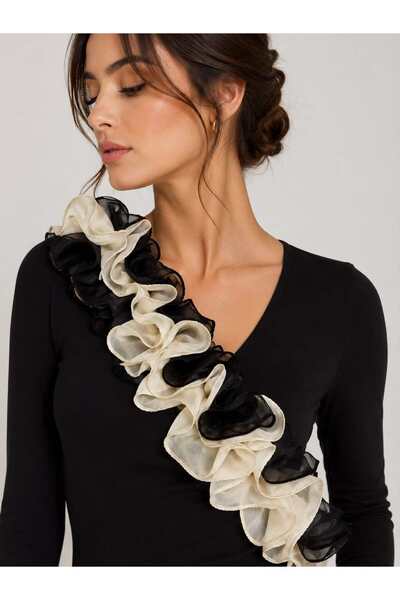 jasmina store Flounced Chiffon Ribbon Two-Color Elegant Ruffle Accessory (1 M...