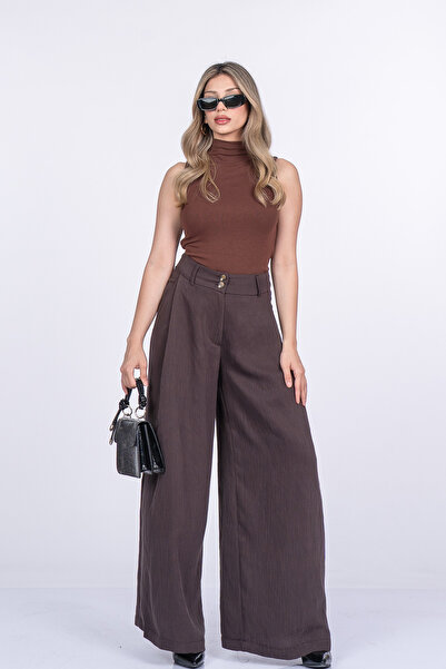 MissVina Samira Wide Leg Fabric Trousers 30411