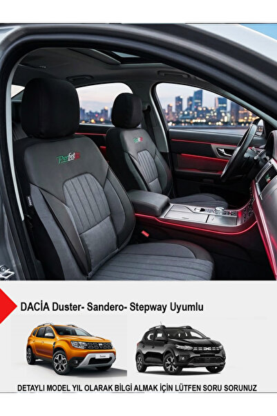 GM-DESIGN Perfetto Series Luxury Linen Car Seat Cover - (Daci̇a Sandero-Stepw...