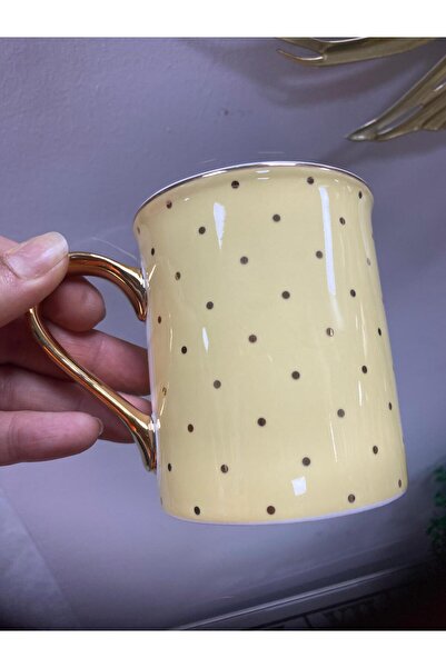 elif aksesuar Polka Dot Porcelain Gilded Mug Colorful 200 ml