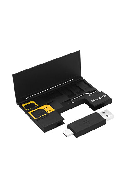 Blow Carcasă organizatoare pentru carduri SIM cu adaptoare, Negru