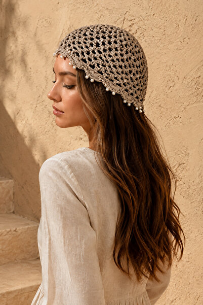 REMSA Bead Detail Hairnet Sea Beach Hair Accessory 2144 Mink