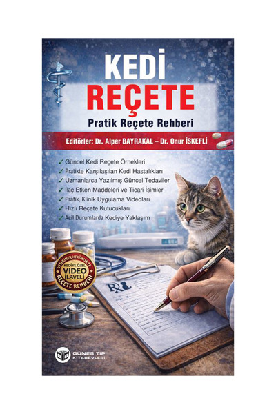 Güneş Tıp Kitabevleri Veteriner Reçete Rehberi - Kedi (QR Kodlu Videolar)