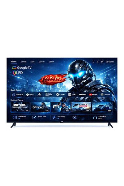 JVC 100 Inch QLED 4K UHD Google Smart TV | Edgeless Design | 144Hz Refresh Ra...