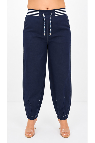 ZANESSİ FASHION Plus Size Denim Wide Leg Women's Trousers