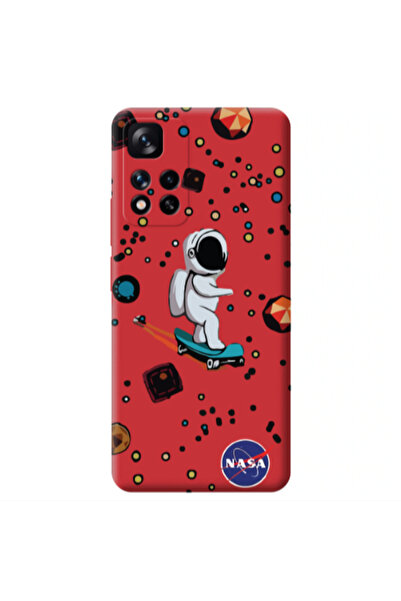 Other Xiaomi Redmi Note 11 Pro 5G Astronaut with skateboard Red Colored Silic...