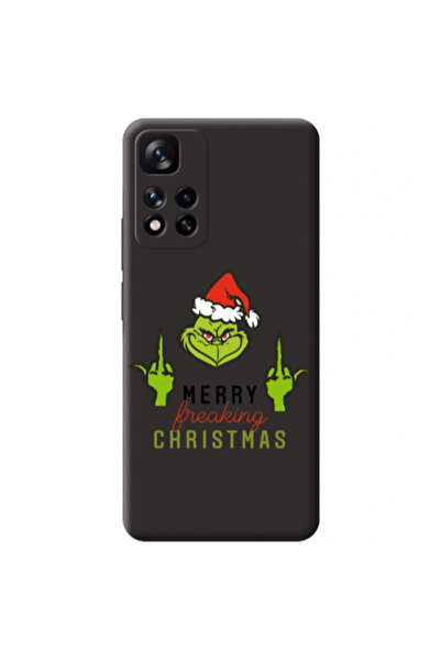 Other Xiaomi Redmi Note 11 Pro 5G Merry Christmas44 Black Colored Silicone TP...