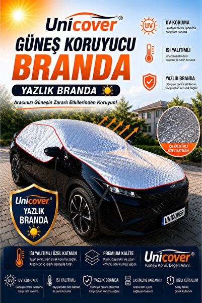 Unicover Opel Astra K HB Uyumlu Yarım Araba Brandası Güneş koruyucu | UV Koru...