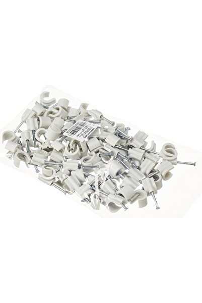 OEM Cleme clips fixare cablu 10-14 mm, cu cui, pachet 75 bucăți, culoare gri