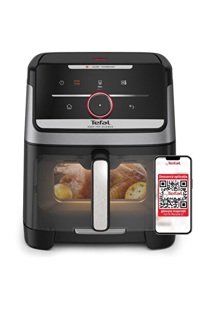 TEFAL Friteuza cu aer cald Easy Fry Silence EY876DE0, 1800W, capacitate 7 L, ...