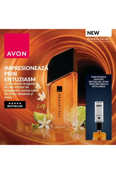 AVON Rezervă apă de toaletă Full Speed, 100ml, refill