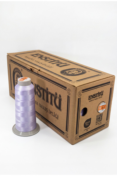 Enstitü İplik Machine Embroidery and Sewing Thread 12-Piece White Box Set