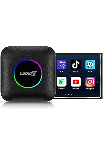 carlinkit Android 13 AI Box LED, Qualcomm 8-core, 8+128GB, 3-in-1 Adapter wit...