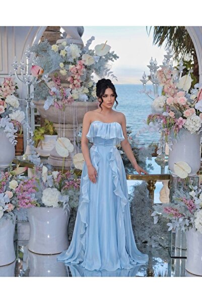 1Moda1Tarz İthal Parlak Yoryo Şifon Kumaş Düğme Ve Yırtmaç Detaylı Fular Dese...