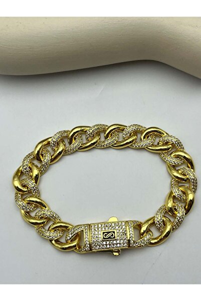 BİJU YILMAZ 26_ 22Kb32 - Half Stone Gold Plated Bracelet