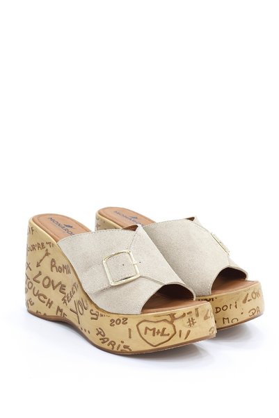 kajal ayakkabı Mnrs 1011 Buckle Detailed Padded Sole Slippers