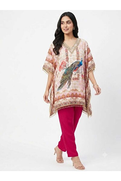 Bella Design Peacock Beaded Kaftan & Trouser Set