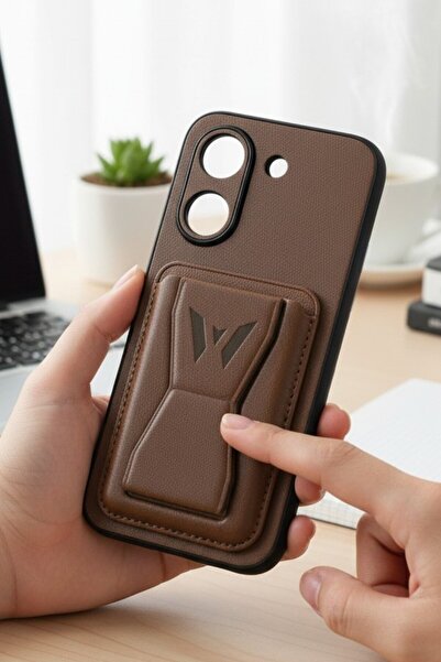 batuteknoloji Poco X8 Pro Kartlıklı Standlı Suni Deri BTU Silikon Kapak