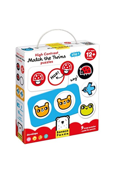 Banana Panda Παζλ Υψηλής Αντίθεσης  "Τα Δίδυμα " 18 τεμάχια, Μπανάνα Πάντα, 12Μ+