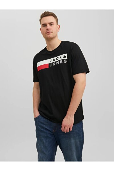 Jack & Jones Plus Tricou cu guler rotund, Mărimi mari pentru bărbați, Bumbac ...