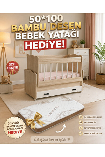 Moonra Home 50 x 100 Yatak Hediyeli Anne Yanı Bebek Beşiği