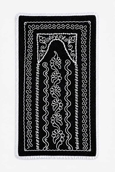 çeyizköşesi Black Velvet Dowry Bridal Set Prayer Rug