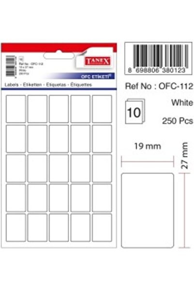 Tanex ملصق Ofc-112 19X27 250 قطعة 2 عبوة من 10 قطع
