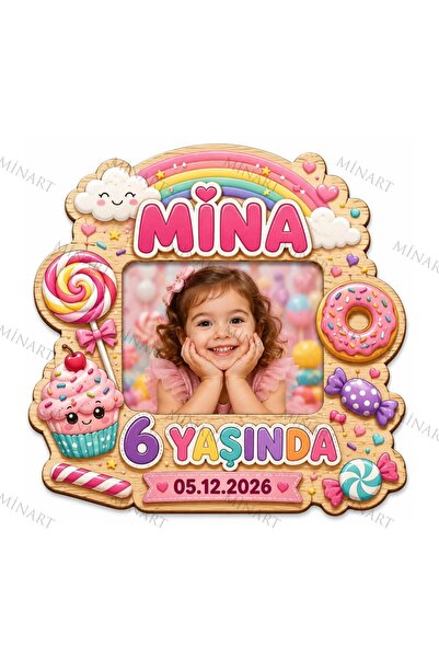 Minart 25 Adet Fotoğraflı Doğum Günü Magneti, Şekerleme Temalı Cupcake Donut ...