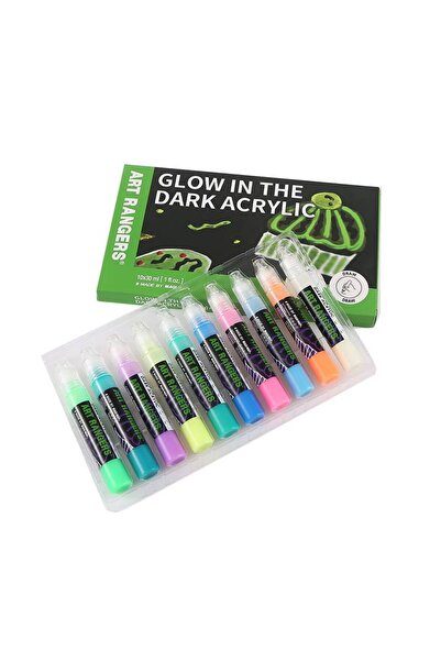 art rangers Glow in the Dark Acrylic Paint Set 10 Colors* 30 ml,