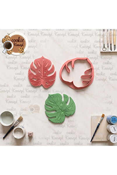 CookieKonsept Monstera Leaf Ceramic Mold Stamp Frame 12cm |   Compatible with...