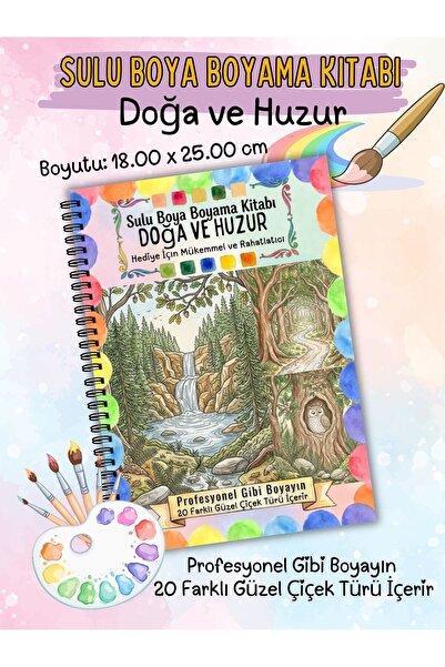deniz9 Doğa ve Huzur Boyama Kitabı - Yetişkinler İçin Stres Atma Hobisi - 20 ...