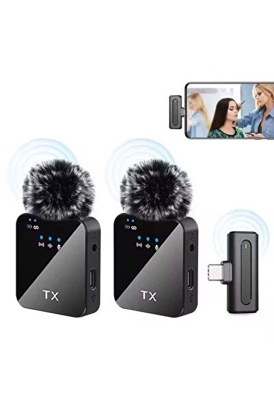 ELTRAZONE Portable Dual Mini F11-2 Wireless Lavalier Microphone – 3-in-1 USB-...