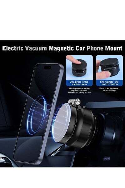 ELTRAZONE Electric Vacuum Magnetic Suction Phone Mount – 360° Rotating Magnet...