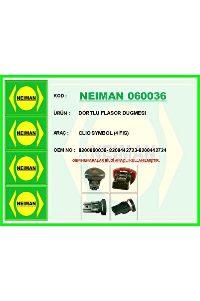 BESCHER Comutator de semnalizare cvadruplă NOVAPAZR CLIO II-III GOO II (13283...