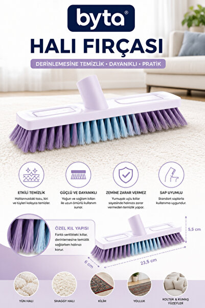 BYTA Carpet and Floor Cleaning Brush – Multi-Purpose Brush with Hard Bristles...