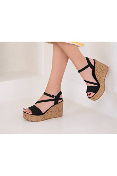 PAPUCUMUN DÜNYASI Women's Wedge Heel Shoes (10 cm) (Full Fitted)