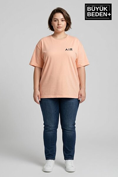 Superlife Women's Plus Size Air Printed Crew Neck T-Shirt Spr25Btsk901