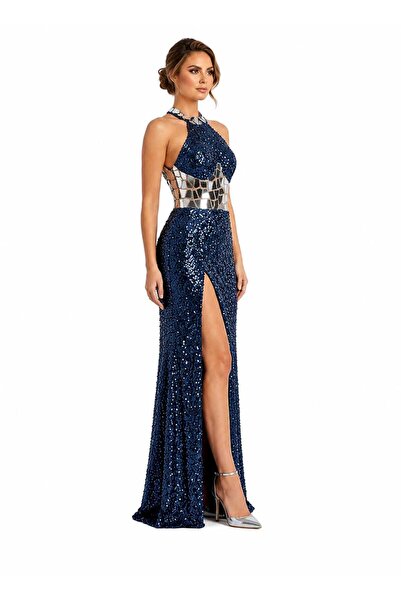 Bella Design Sapphire Reflection Halter Dress