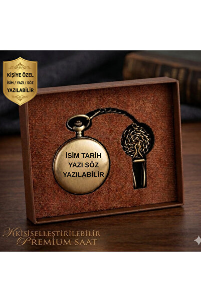 Generic Kişiselleştirilebilir Köstekli Cep Saati - İsim Yazılabilir Özel Hediye