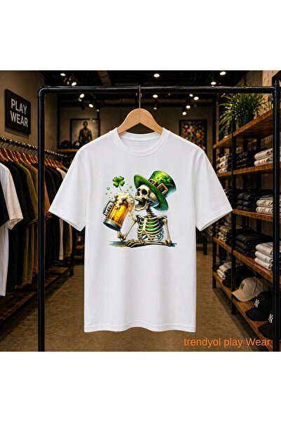 playwear Tricou Yonca Bear cu imprimeu craniu, 100% bumbac, supradimensionat,...