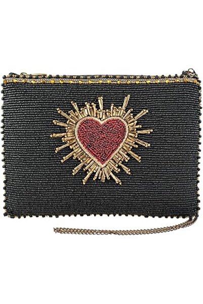 Mary Frances Small Beaded Heart Crossbody Bag for Women with Magnetic Closure...