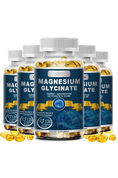 HPEOK Magnesium Glycinate 500mg Capsules with D3 & Vitamin B6, Support Nerve ...