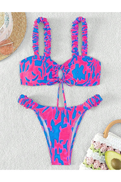 Evendi Costum de baie, Albastru/Roz