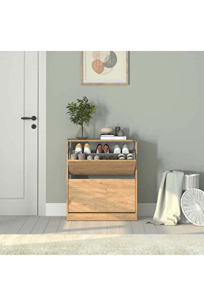 Adore Pantofar Max, 12 Perechi, 2 Compartimente, 73x84x26 cm - Stejar